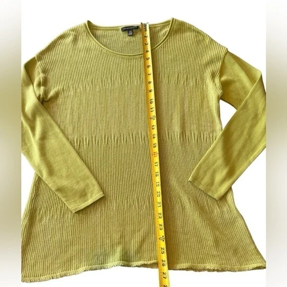 Parkhurst Sweater Semi Sheer Lime Green 100% Cotton Womens Medium - Picture 8 of 13